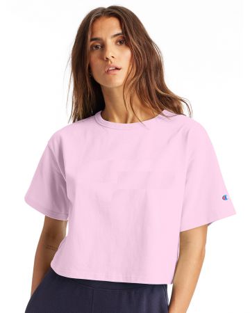 Champion Ladies Cropped Reverse Weave 5.3-ounce, 100% U.S. grown cotton T-Shirt
